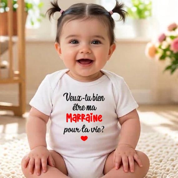 Body bébé demande marraine ou parrain au choix - Annonce originale grossesse - Cadeau future marraine ou parrain - Couleurs au choix