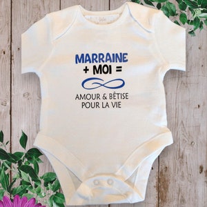 Bodie Body bébé personnalisé Marraine ou le mot de votre choix Moi Infini Amour & Bêtise pour la vie zdjęcie 3