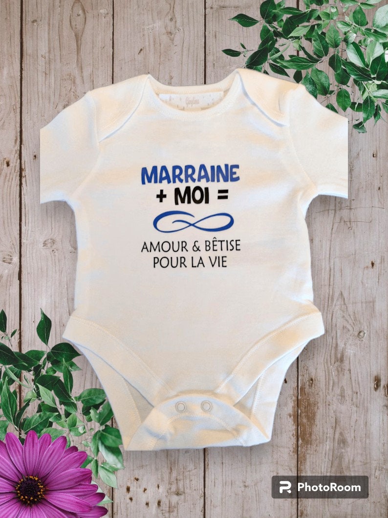 Bodie Body bébé personnalisé Marraine ou le mot de votre choix Moi Infini Amour & Bêtise pour la vie zdjęcie 3