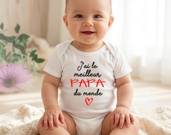 Personalized Baby Bodysuit "I Have the Best [Word of Your Choice] in the World" – Personalized Baby Gift – Dad, Daddy, Grandpa, Godfather