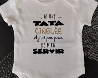 Bodysuits Personalized baby bodysuit "I have a crazy auntie and I'm not afraid to use her" (personalization of your choice instead of auntie)