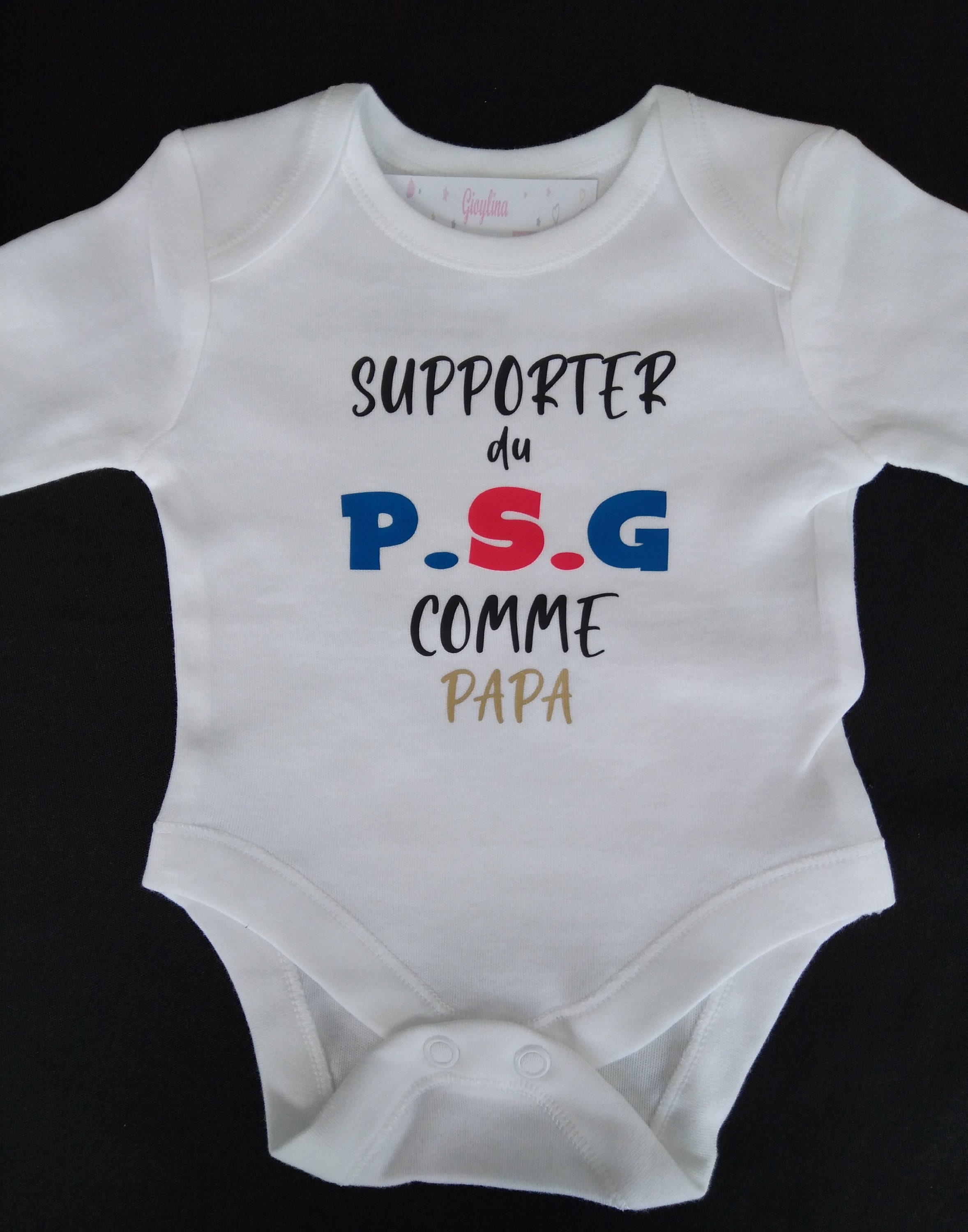 Body bébé personnalisé foot J'aime le PSG