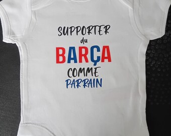 Body de bebé personalizado o camiseta unisex "Simpatizante del BARÇA como Papá o la palabra que tú elijas (Padrino, Abuelo, etc.)"