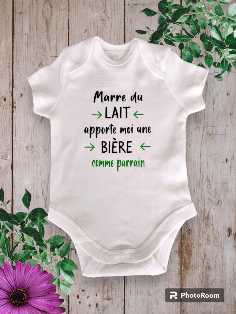 Bodie Body bébé Personnalisé Marre du Lait apporte moi une bière comme papa Possibilité de modifier le mot Papa par celui de votre choix Vert foncé