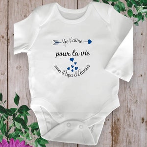 Bodie Personalized unisex baby body I love you for life my loving daddy possibility of changing the word daddy to that of your choice Bleu royal