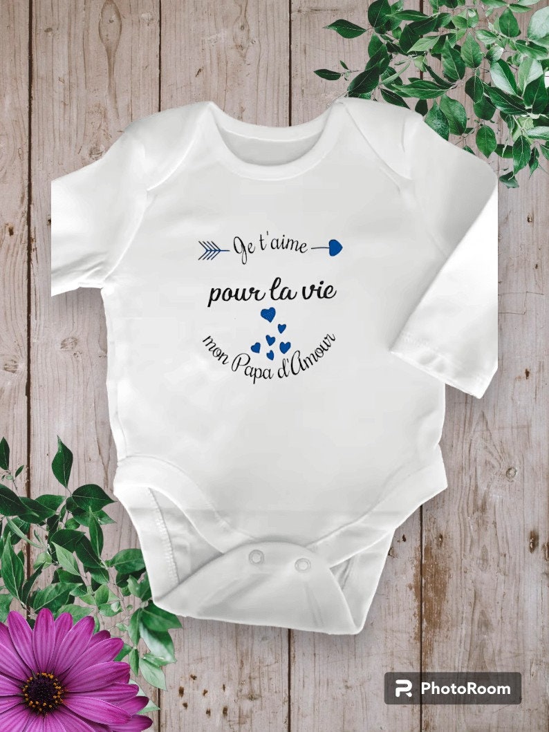 Bodie Body bébé unisexe personnalisé Je t'aime pour la vie mon papa d'amour possibilité de changer le mot papa par celui de votre choix image 2