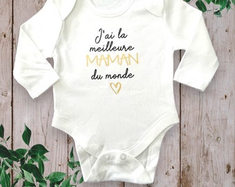 Personalized unisex baby bodysuits &quot;I have the Best MOM in the World&quot; or with the word of your choice (AUNT, GRANDMA, etc.)