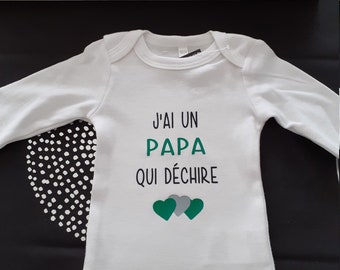 Bodie Body bébé personnalisé "J'ai un Papa Qui Déchire"