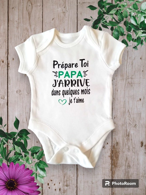 Bodie Body de bebe personalizado Anuncios de embarazo Preparate PAPA o la palabra que elijas llego en unos meses te quiero Etsy Espana