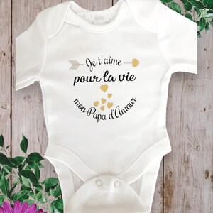 Bodie Body bébé unisexe personnalisé Je t'aime pour la vie mon papa d'amour possibilité de changer le mot papa par celui de votre choix image 3