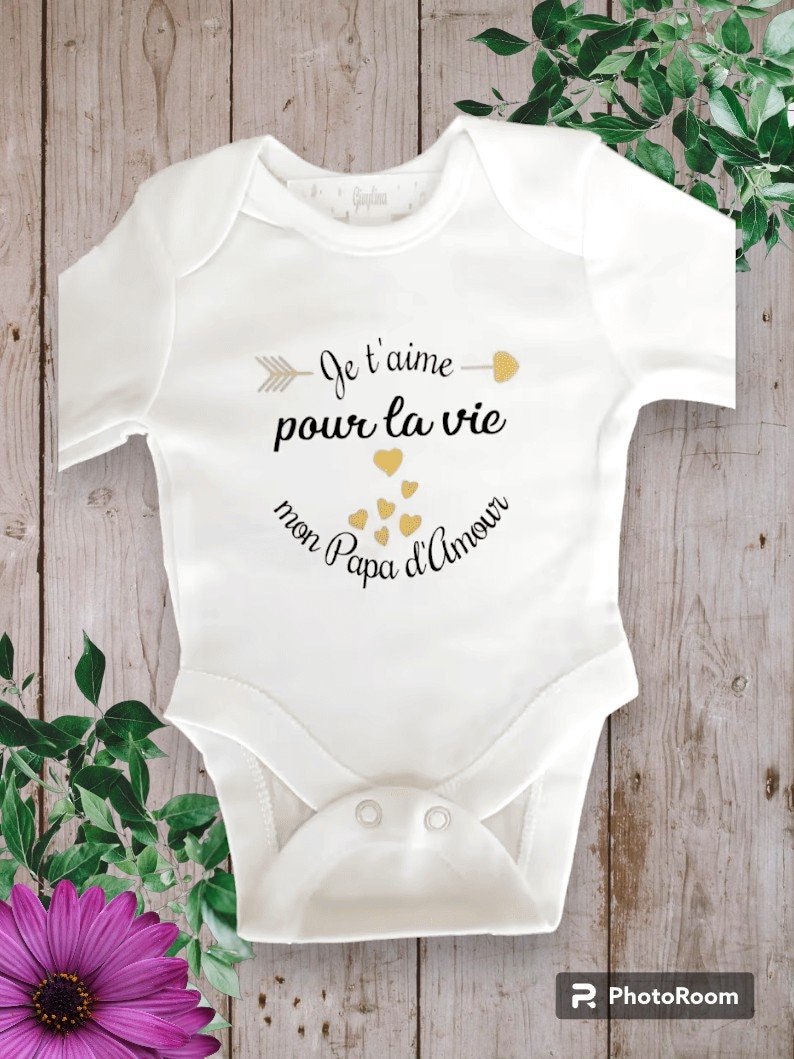 Bodie Body bébé unisexe personnalisé Je t'aime pour la vie mon papa d'amour possibilité de changer le mot papa par celui de votre choix image 3