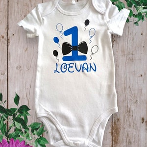 Bodie Body or personalized unisex t-shirt 1st birthday with the first name of your choice Bleu royale