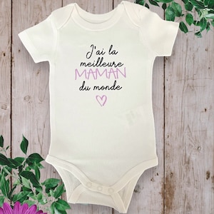 Personalized unisex baby bodysuits I have the Best MOM in the World or with the word of your choice TATA, GRANDMA... Violet
