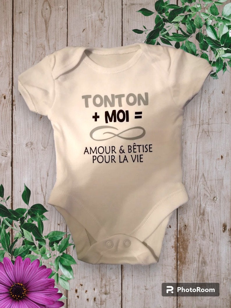 Bodie Body bébé personnalisé Marraine ou le mot de votre choix Moi Infini Amour & Bêtise pour la vie gris