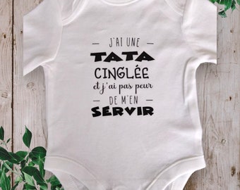 Bodysuits Personalized baby bodysuit "I have a crazy auntie and I'm not afraid to use her" (personalization of your choice instead of auntie)