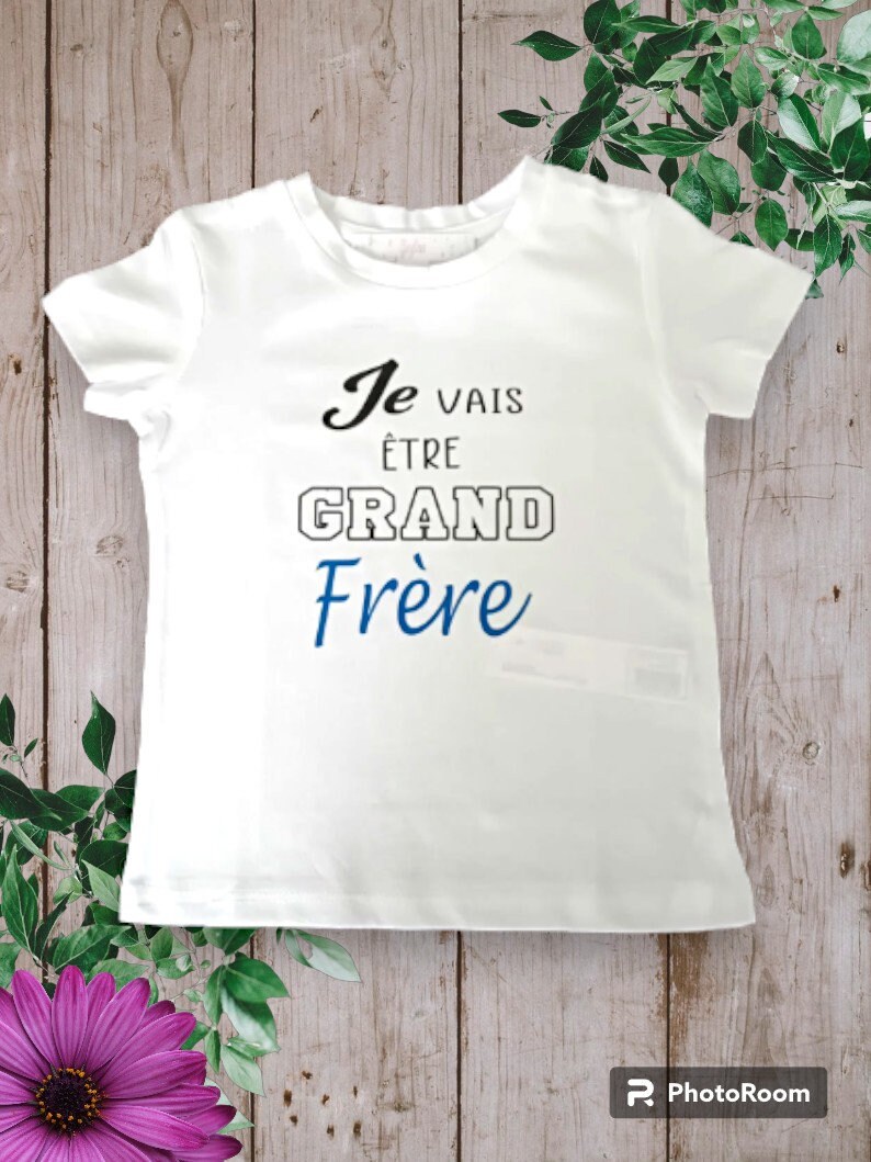 Unisex children's t-shirt ideal for announcing a pregnancy I am going to be a big brother or big sister of your choice color of brother or sister of your choice Bleu royal