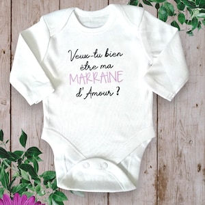 Personalized Baby Bodysuit "Will you be my Godmother or Godfather of Love?"