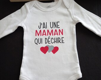 Bodie Body de bebé personalizado "Tengo mamá o la palabra de tu elección Quién mola"