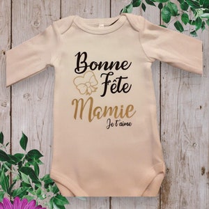 Personalized unisex baby bodysuits Happy Birthday DAD or the word of your choice Mom, grandma, etc. I love you and the first name of your choice OR