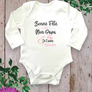 Personalized Baby Bodysuit Happy Birthday My Dad or the word of your choice My Grandma, My Mom... with First Name rose claire