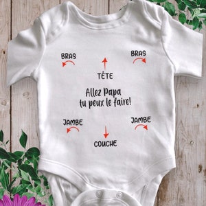 Bodie Personalized baby bodysuit Come on Dad you can do it Possibility of modifying the word Dad with the word of your choice ORANGE