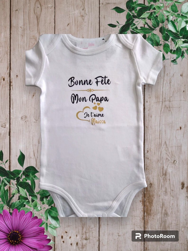 Personalized Baby Bodysuit Happy Birthday My Dad or the word of your choice My Grandma, My Mom... with First Name or