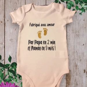 Bodie Body neonato personalizzato Fatto con amore da papà in 2 minuti e mamma in 9 mesi OR