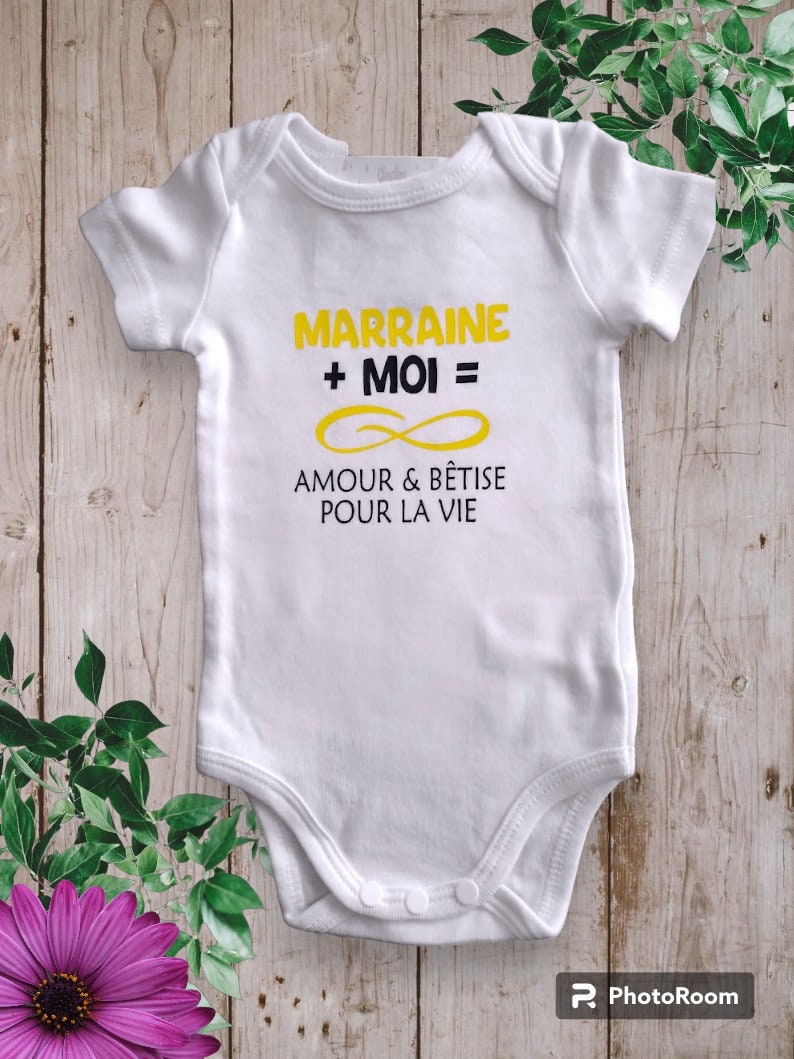 Bodie Body bébé personnalisé Marraine ou le mot de votre choix Moi Infini Amour & Bêtise pour la vie zdjęcie 6