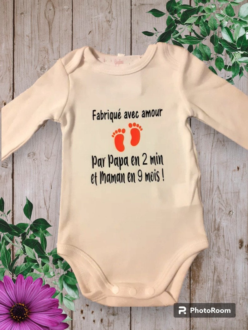 Bodie Body bebe personnalise Fabrique avec amour Par Papa en 2 min et Maman en 9 mois Etsy France