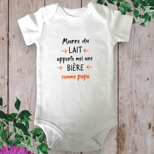 Bodie Body bébé Personnalisé Marre du Lait apporte moi une bière comme papa Possibilité de modifier le mot Papa par celui de votre choix Orange