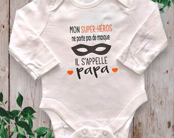 Body de bebe personalizado Body de papa Mi papa es mi heroe regalo del dia del padre nacimiento Etsy Mexico