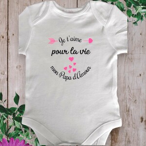 Bodie Personalized unisex baby body I love you for life my loving daddy possibility of changing the word daddy to that of your choice Rose fluo