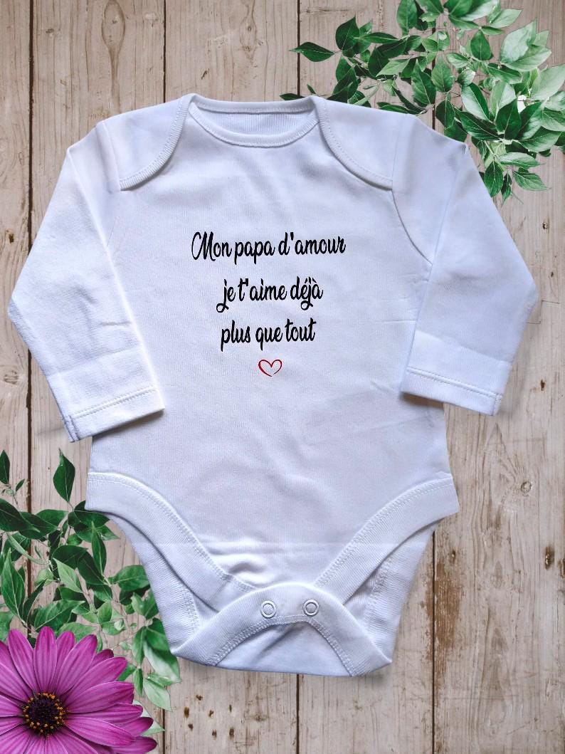 Body Bébé Personnalisé 'Comme Papa Mais En Plus Intelligent' - Coton Doux - Fait Main En France - Neuf Avec étiquettes