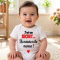 Pregnancy Announcement Bodysuit "I have a SECRET… my godmother is going to be a Mom!" or another word of your choice, available as a t-shirt in our shop product logo