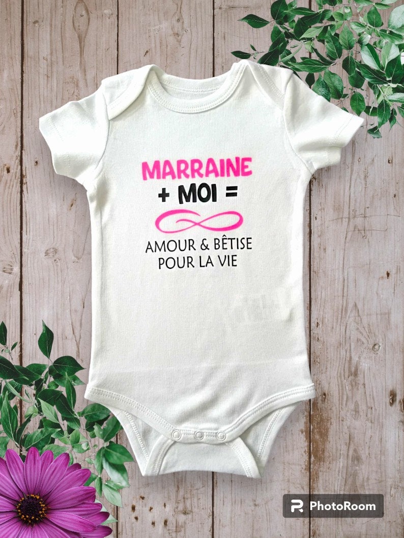 Bodie Body bébé personnalisé Marraine ou le mot de votre choix Moi Infini Amour & Bêtise pour la vie zdjęcie 7