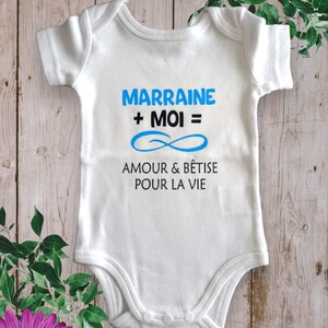 Bodie Body bébé personnalisé Marraine ou le mot de votre choix Moi Infini Amour & Bêtise pour la vie zdjęcie 5