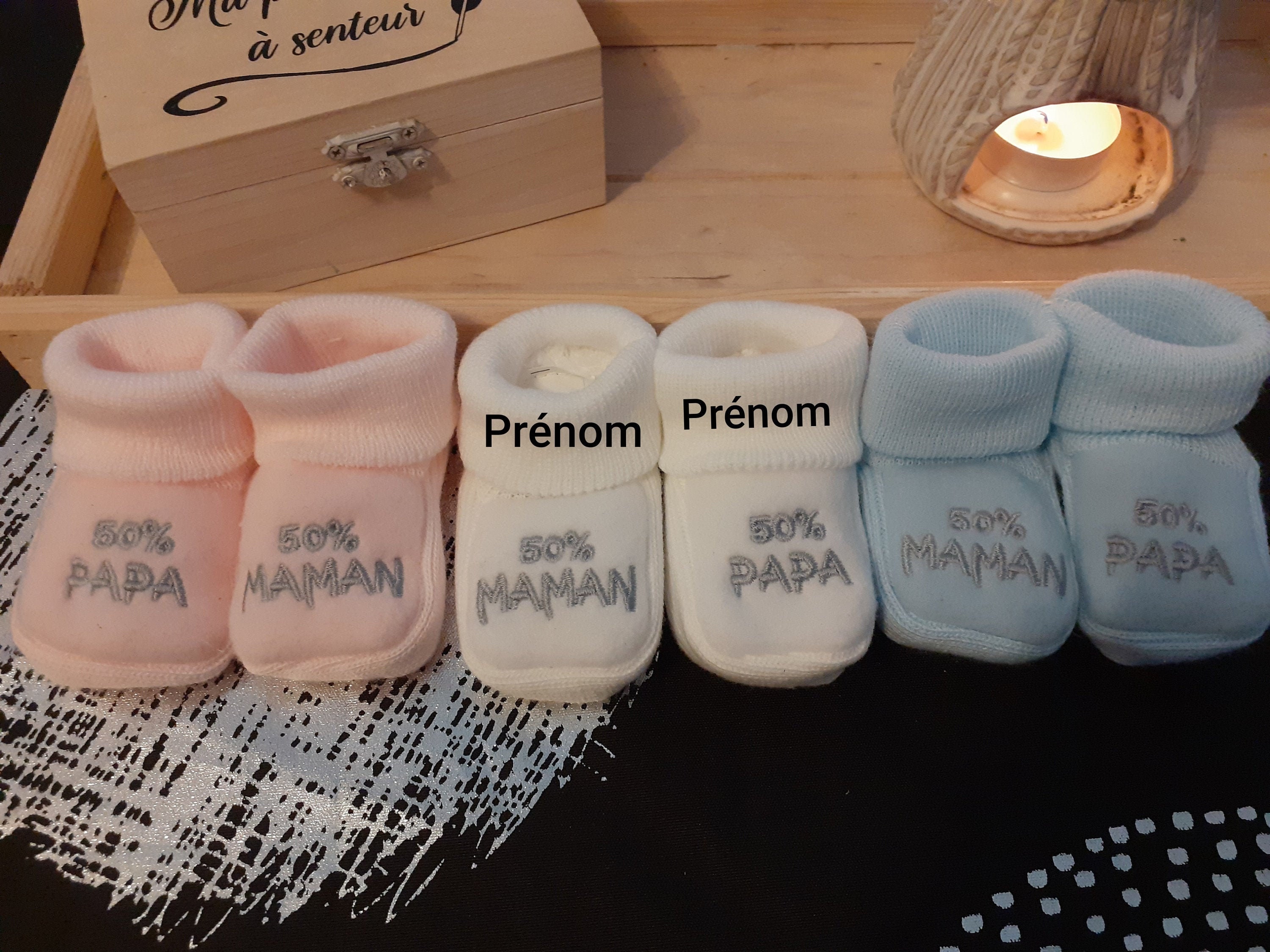 Soft and warm baby slippers - 50% dad 50% mom - 0/1 month