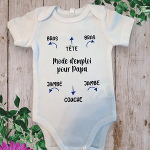 Bodie Body bébé Personnalisé Notice Pour PAPA ou par le mot de votre choix Parrain , marraine etc... Bleu royale