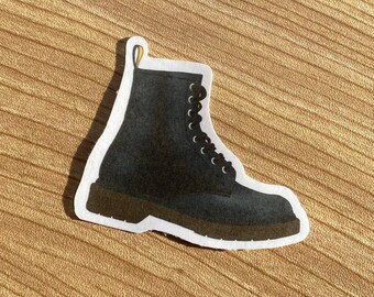 Doc Martin Sticker, Black Lace Up Boot - Glossy Sticker