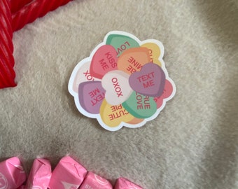 Candy Conversation Hearts Cluster Sticker