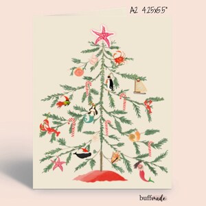 Coastal-style Christmas Tree Holiday Greeting Cards