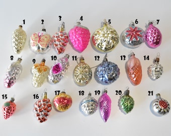 1950s christmas decoration, Indent ornament, Xmas antique balls, hanging tree decor