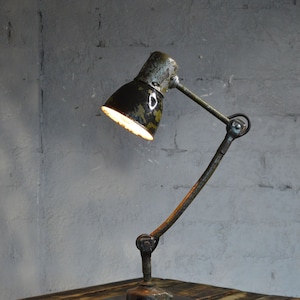 Vintage industrial table lamp, Uniq industrial desk lamp, Old machine lamp