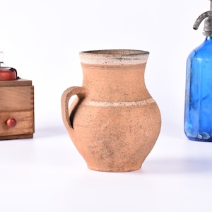 Vintage milk clay pot , Antique clay  jug,  Antique clay vessel