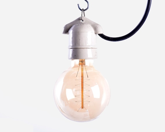 Vintage ceramic  hanging socket E27 , industrial light pendant lamp