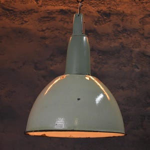 Enamel pendant lamp green| Industrial pendant lamp | Old factory lamp