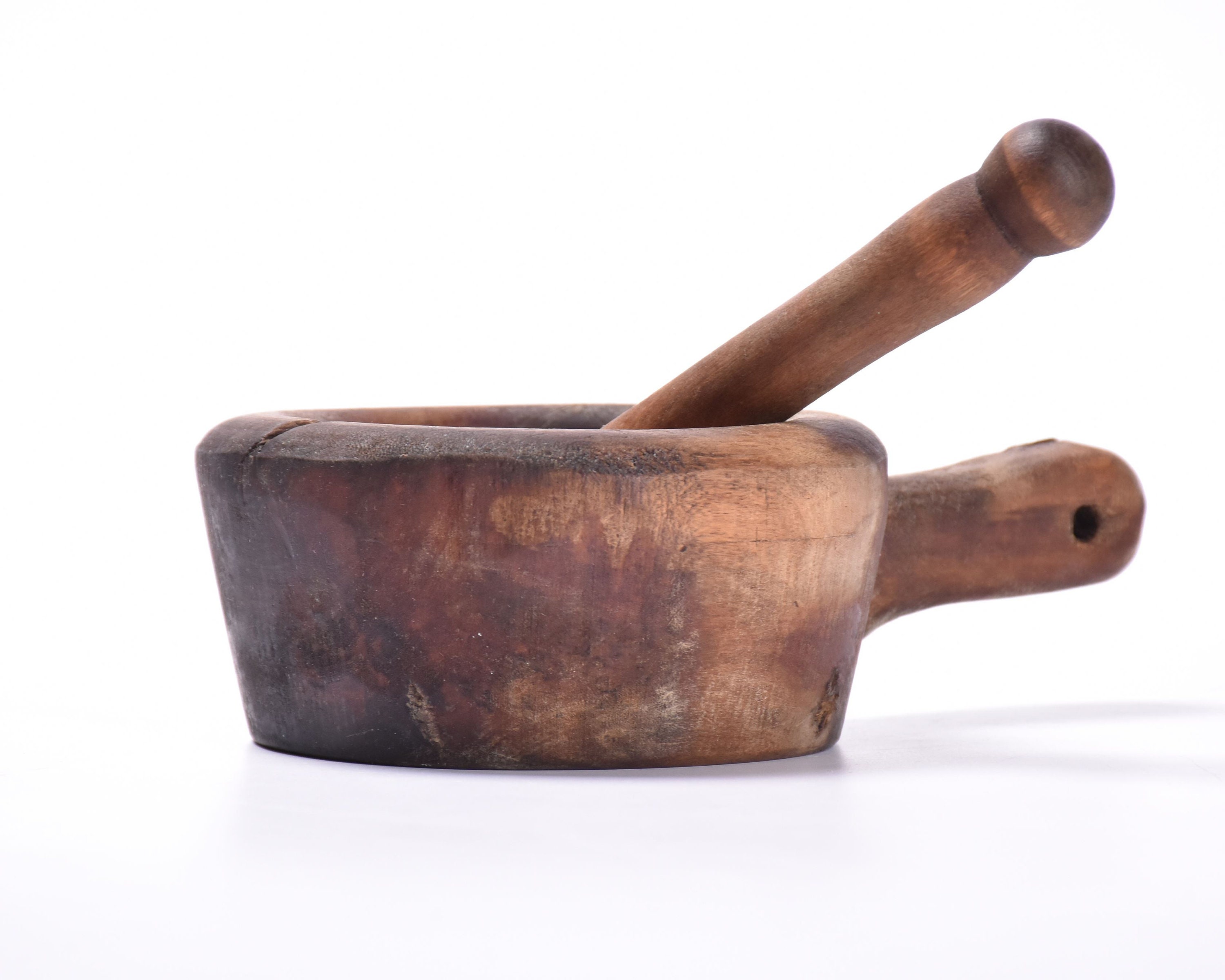 Antique Primitive Wooden Mortar and Pestle Vintage Mortar and Etsy