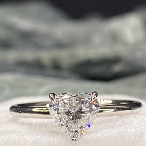 Heart Shape Cut Diamond Ring Yellow Gold Engagement Ring - Etsy