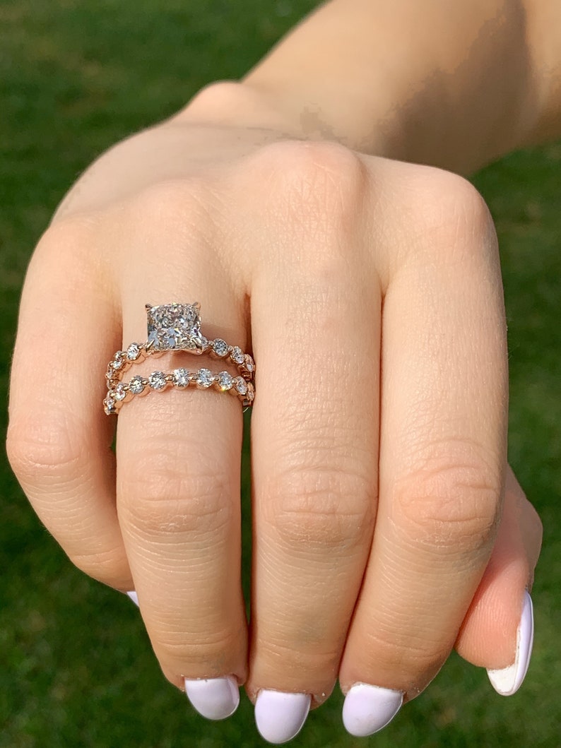 Cushion Cut Engagement Ring Diamond Ring Etsy