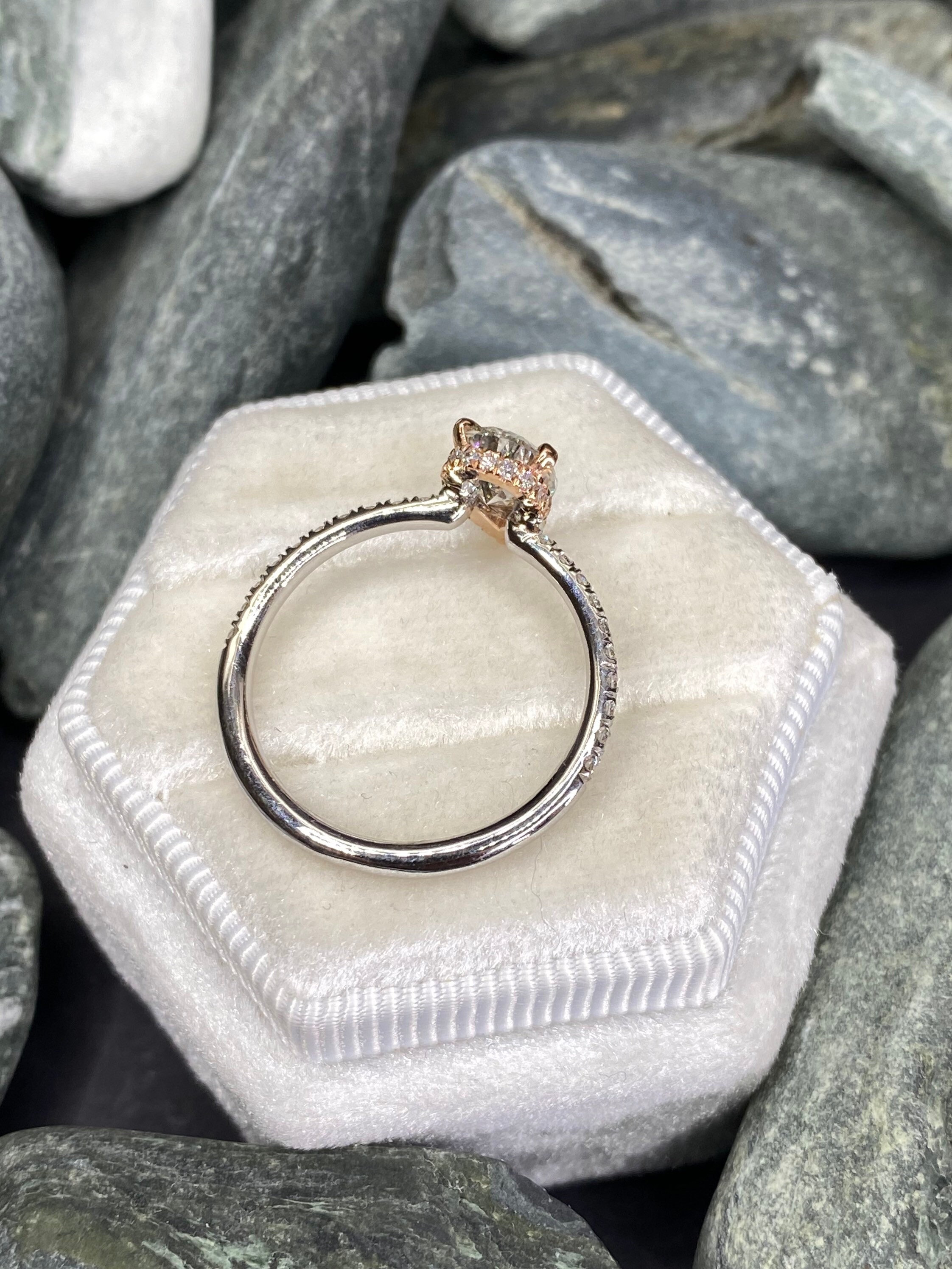 Pear Shape Cut Diamond Ring White&rose Gold Engagement Ring | Etsy